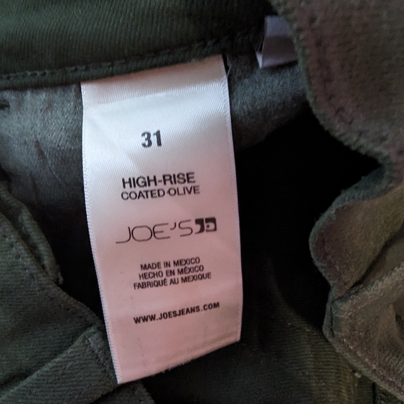 Joe's high rise coated skinny jeans in Olive green - Picture 4 of 4
